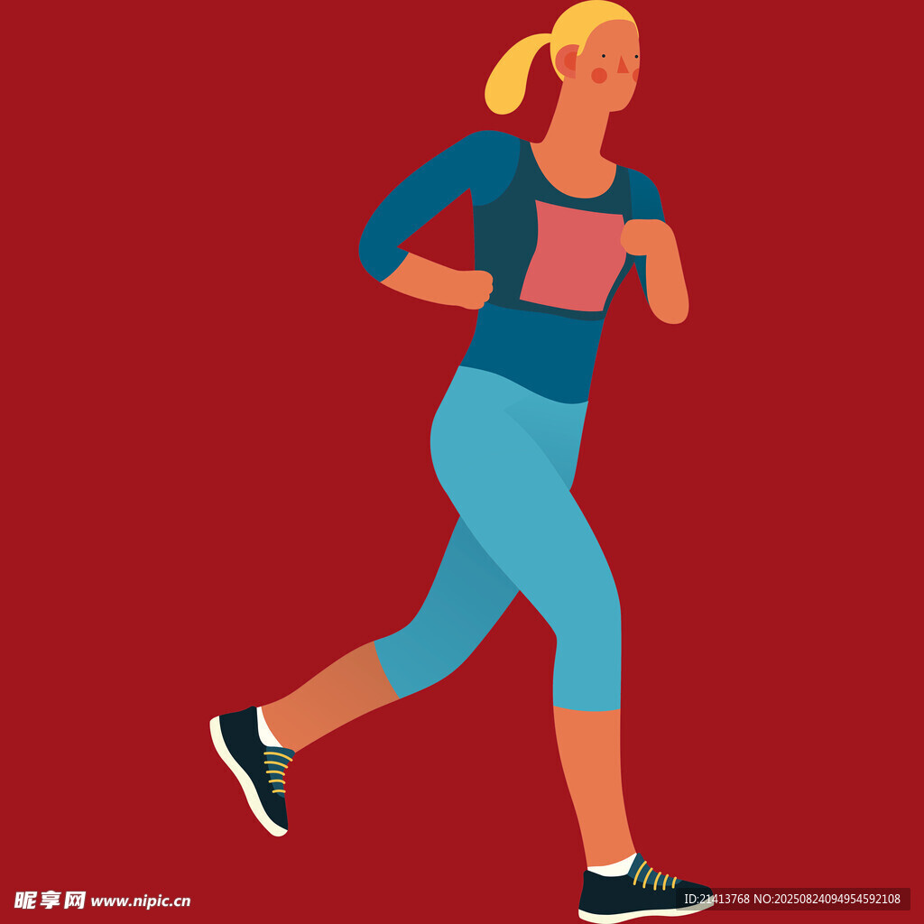 女性活力奔跑瞬间