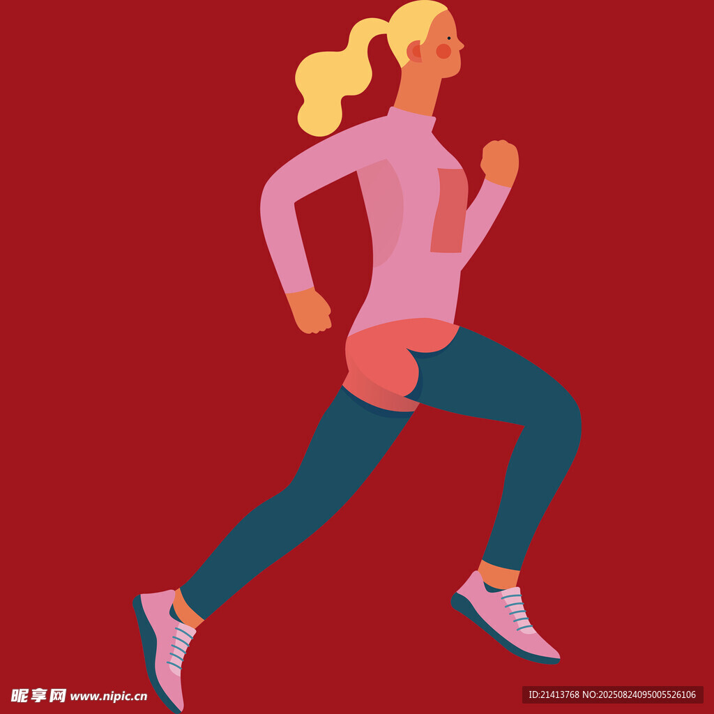 奔跑的活力女性