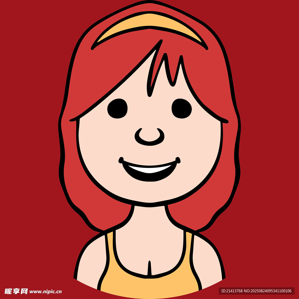 红发微笑女孩头像
