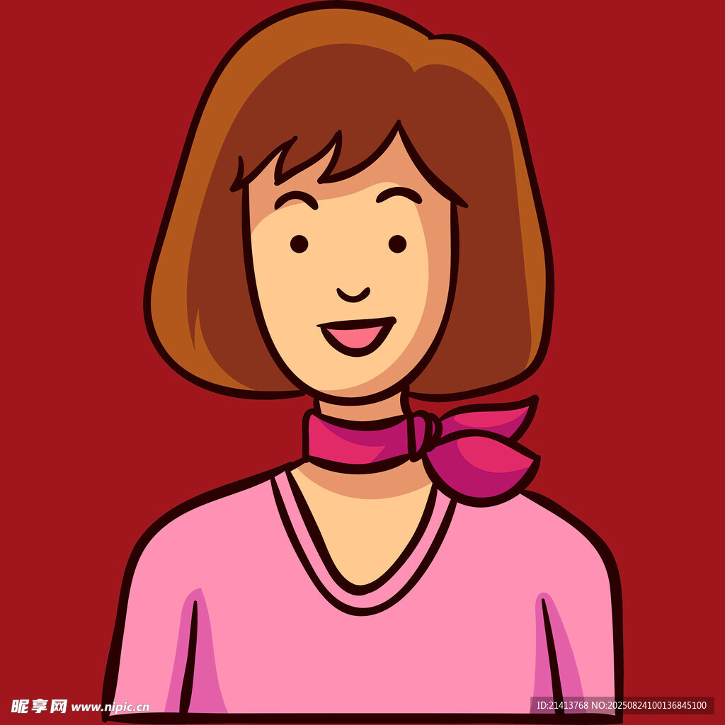 粉色上衣系丝巾的女士