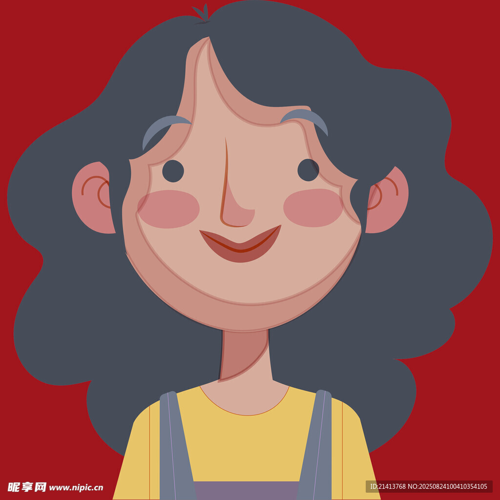 微笑卷发女孩