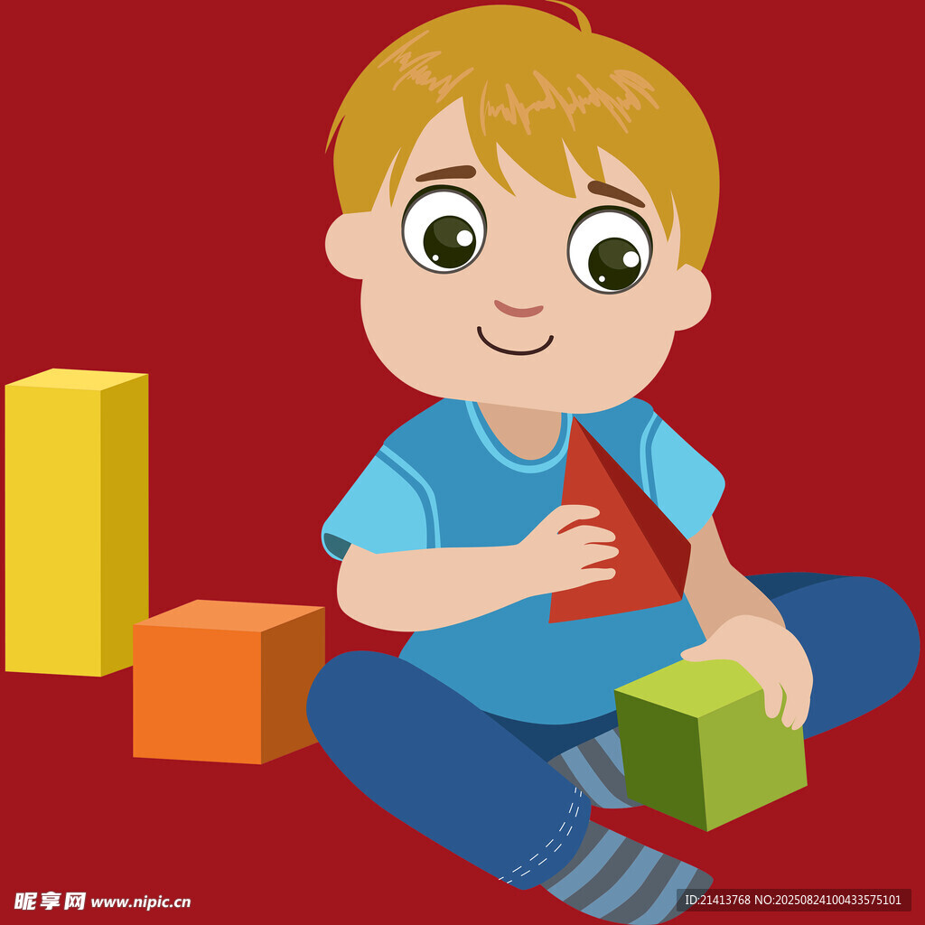 小孩玩积木