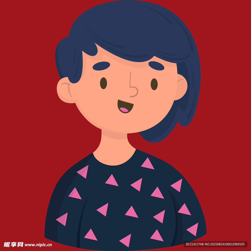 穿三角图案上衣的快乐少年