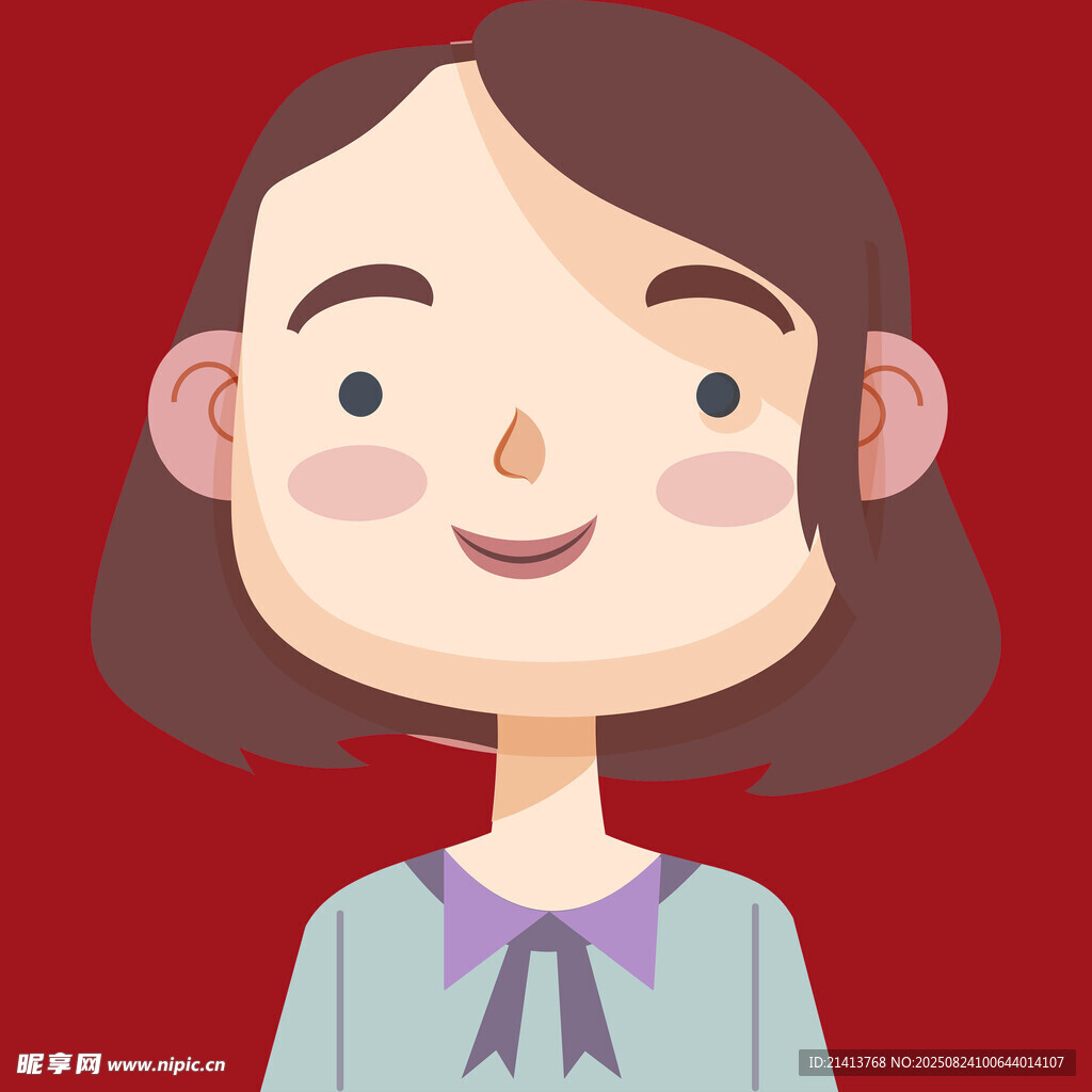 微笑短发女孩形象