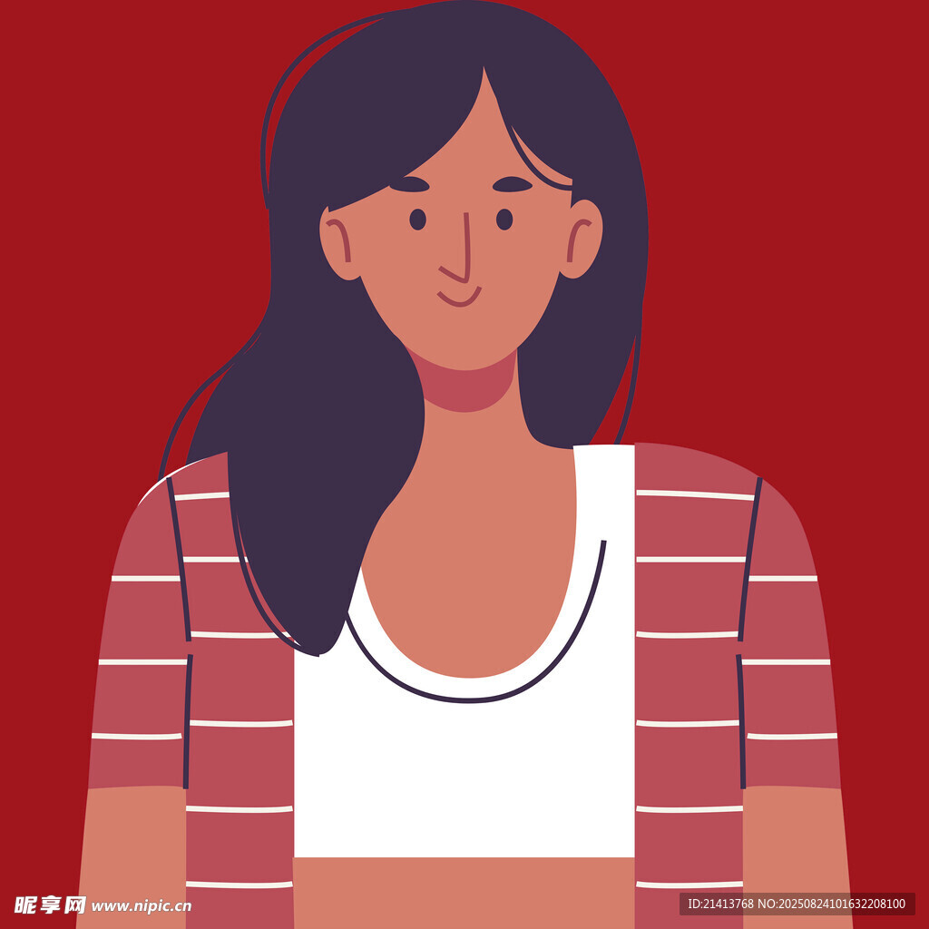 穿条纹外套的微笑女性