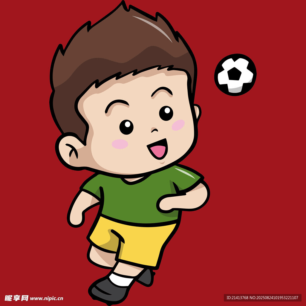 踢足球的小男孩