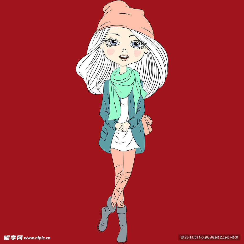 时尚少女卡通形象