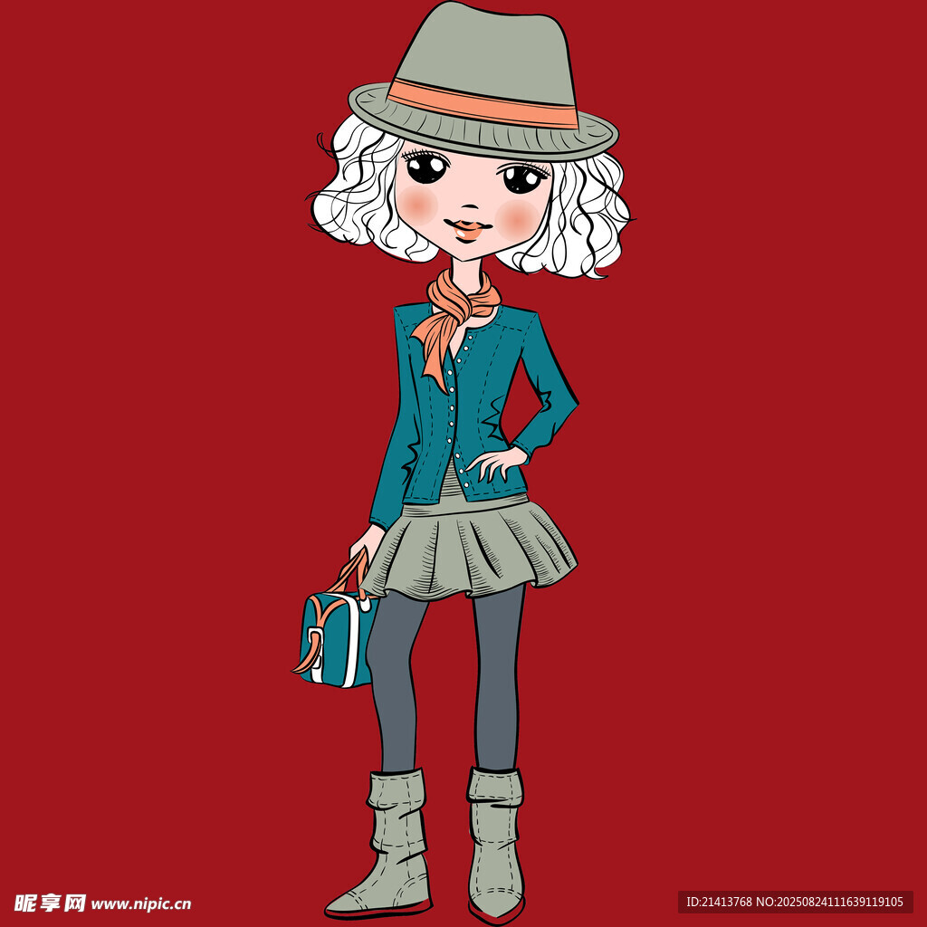 时尚银发女郎手持相机造型