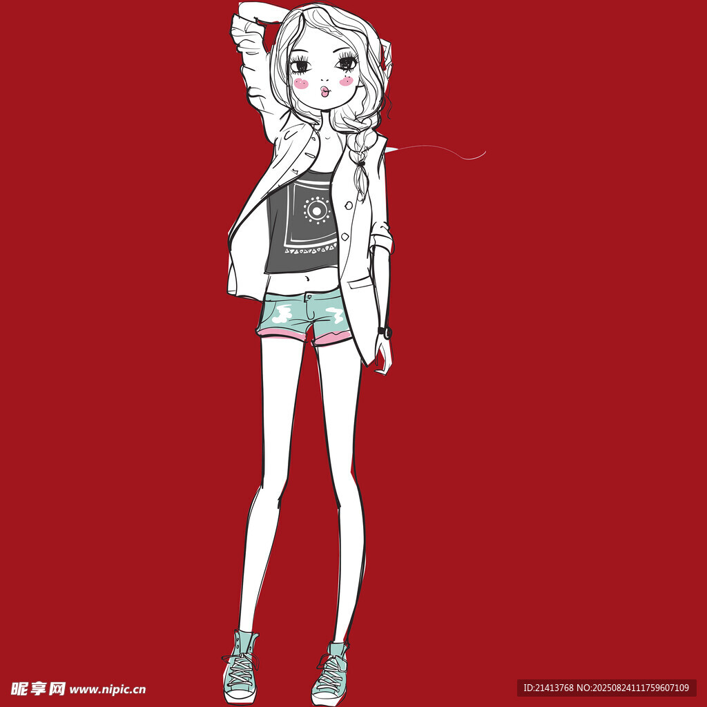 时尚少女插画形象