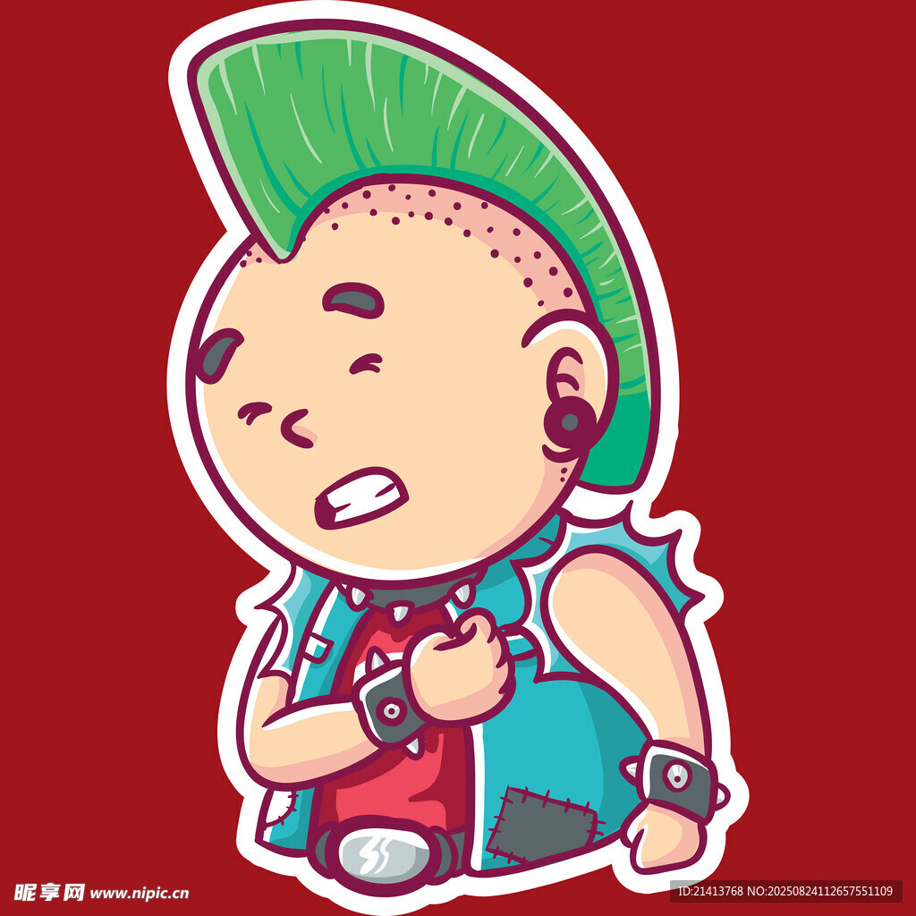 朋克风卡通男孩形象
