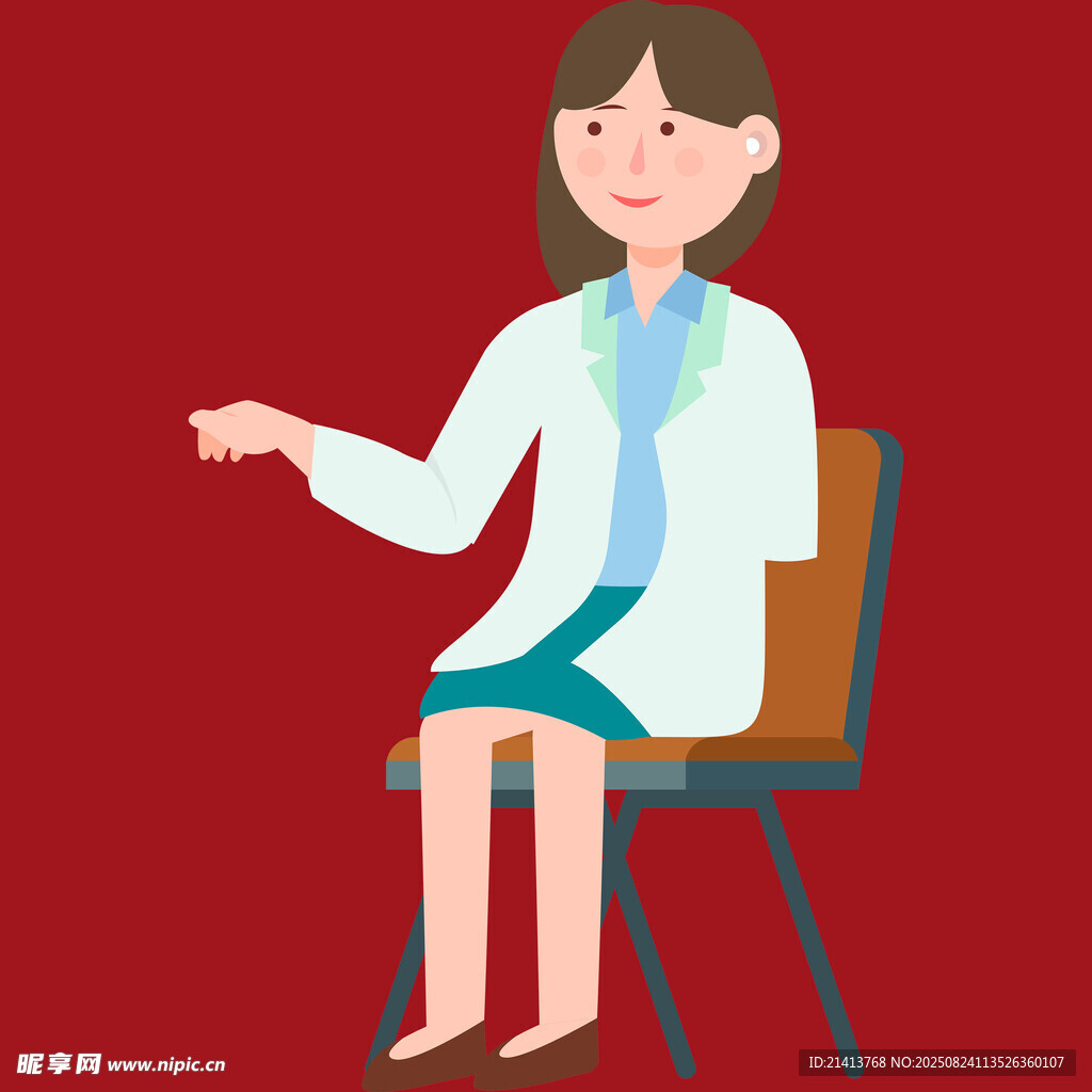女医生坐姿示意