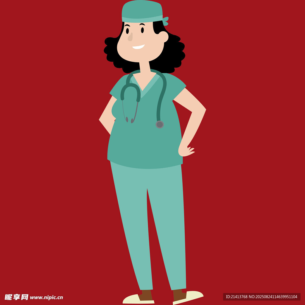 身着制服的女性医护人员