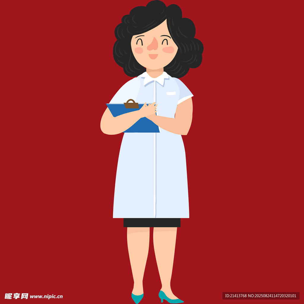 怀抱书本的可爱女性形象