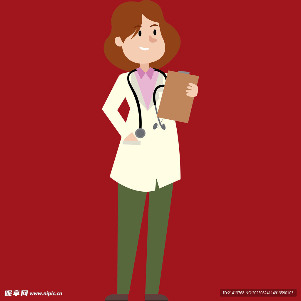 女医生手持文件夹的形象