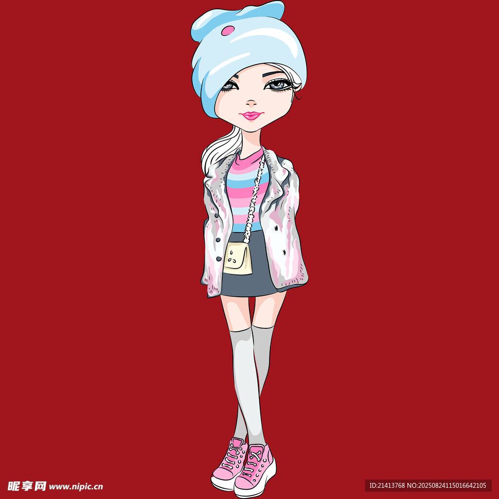 时尚卡通少女形象展示