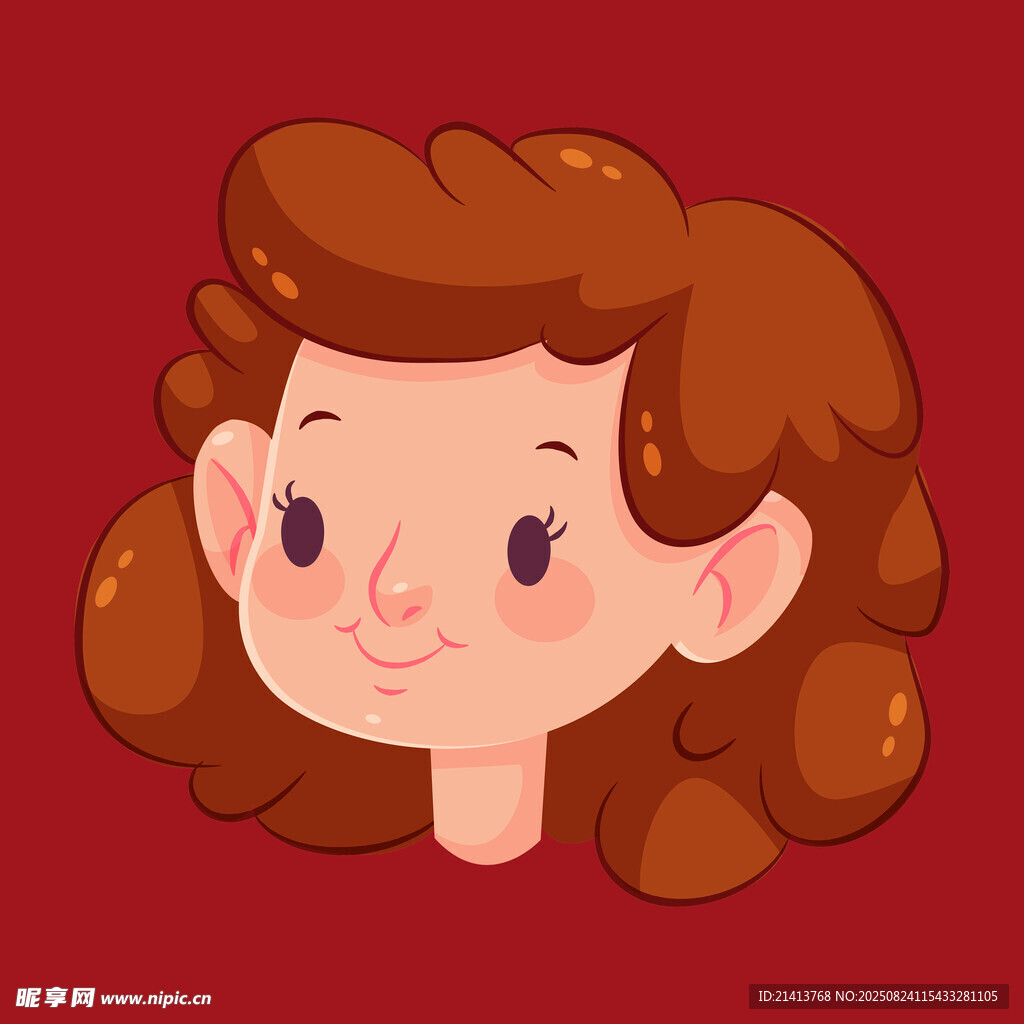 可爱卷发女孩头像