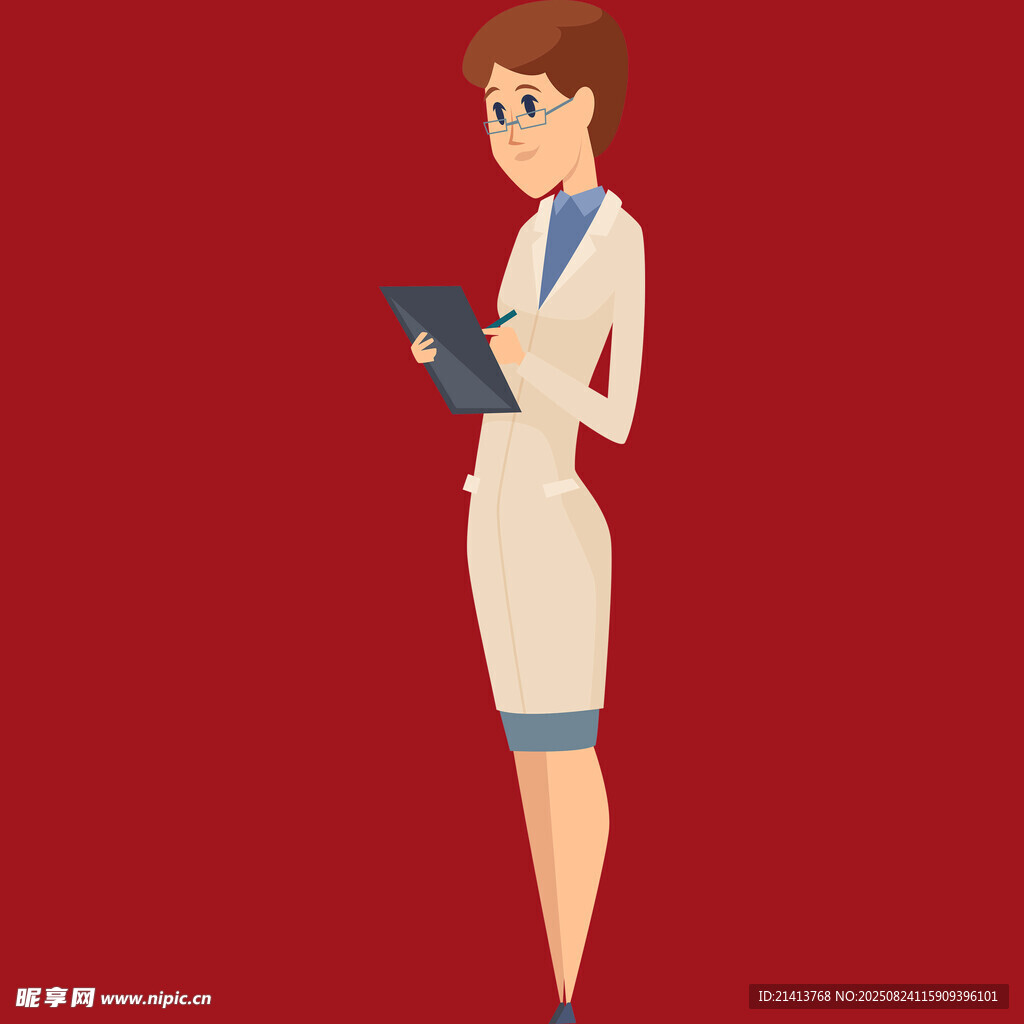 职业女性手持平板办公