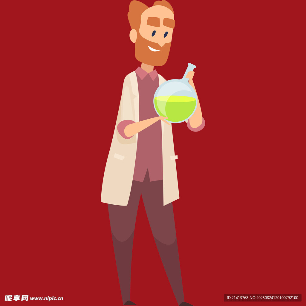 科学家手持实验器皿做研究