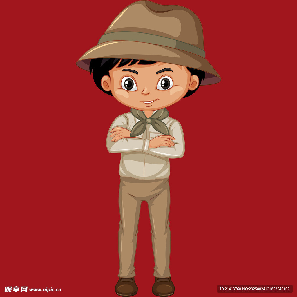 探险小男孩 自信满满