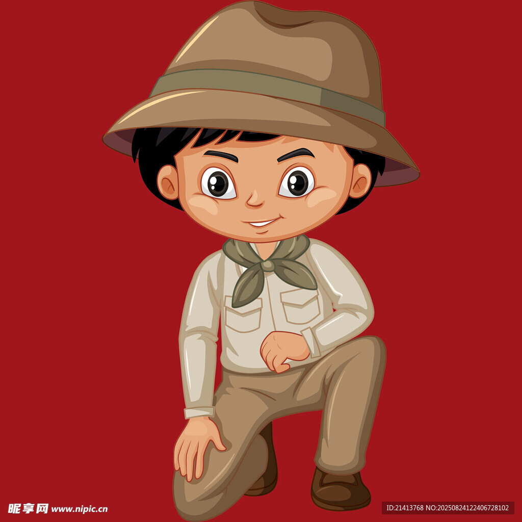 探险小男孩 准备出发啦