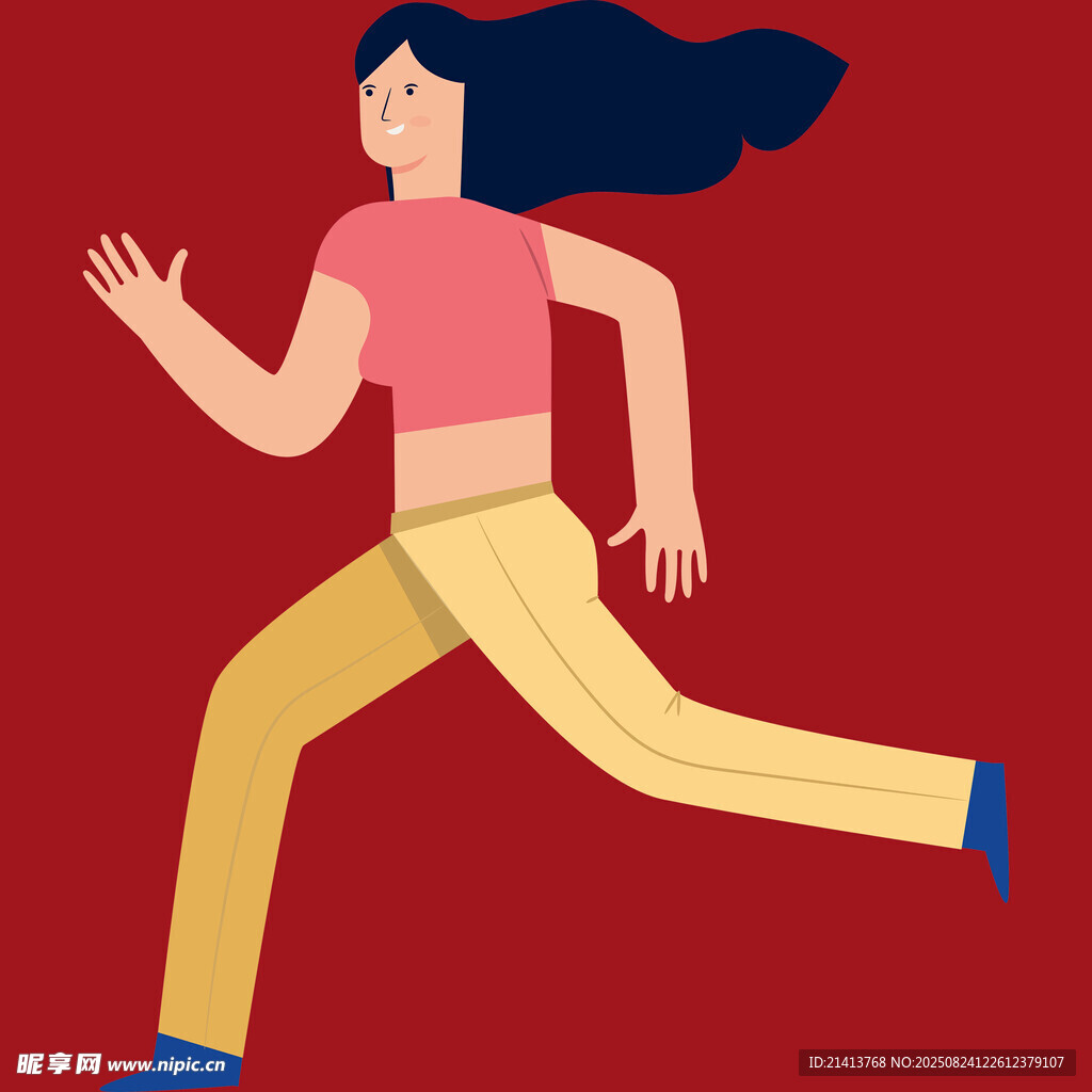 奔跑的活力女性