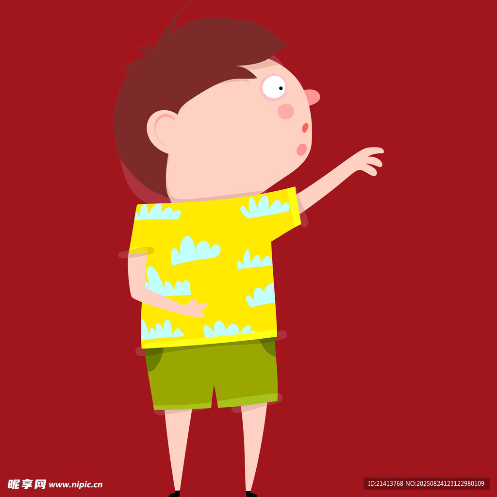 指向远方的小男孩