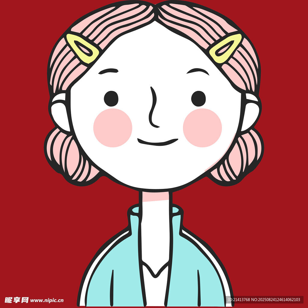 双马尾女孩卡通形象
