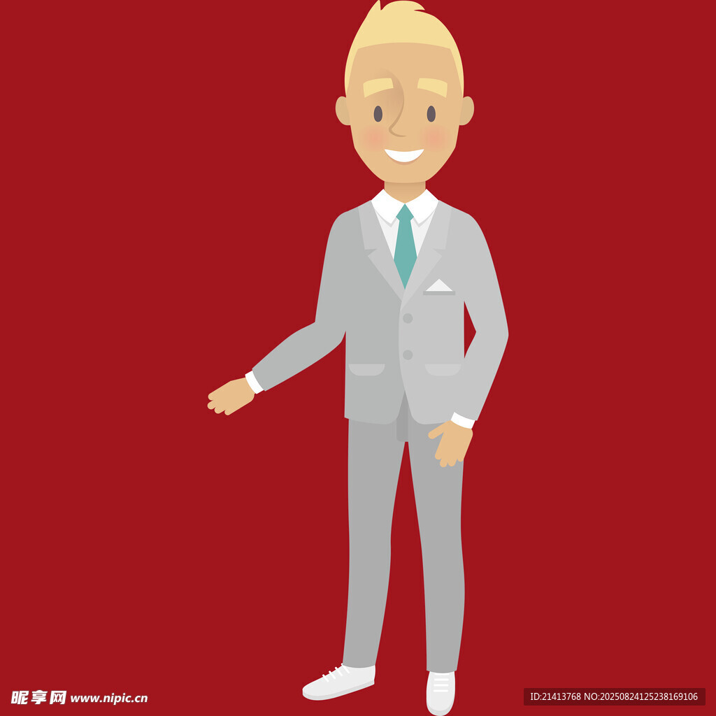 穿西装微笑的金发男士