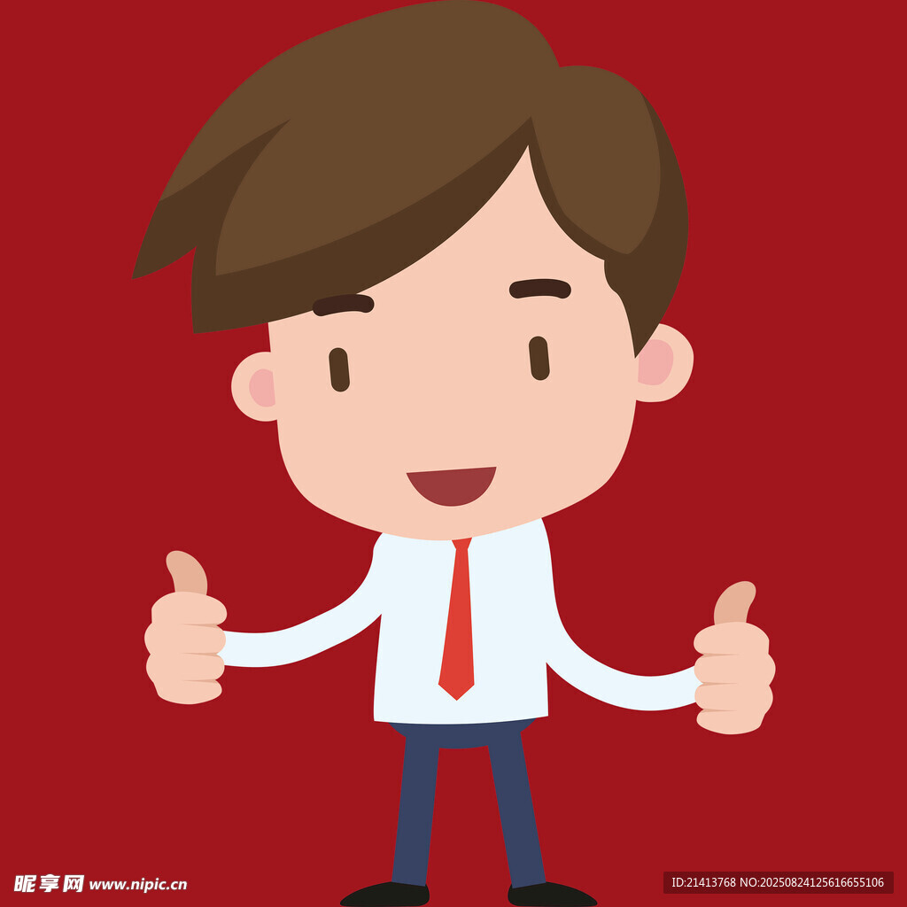 商务男士竖大拇指示意