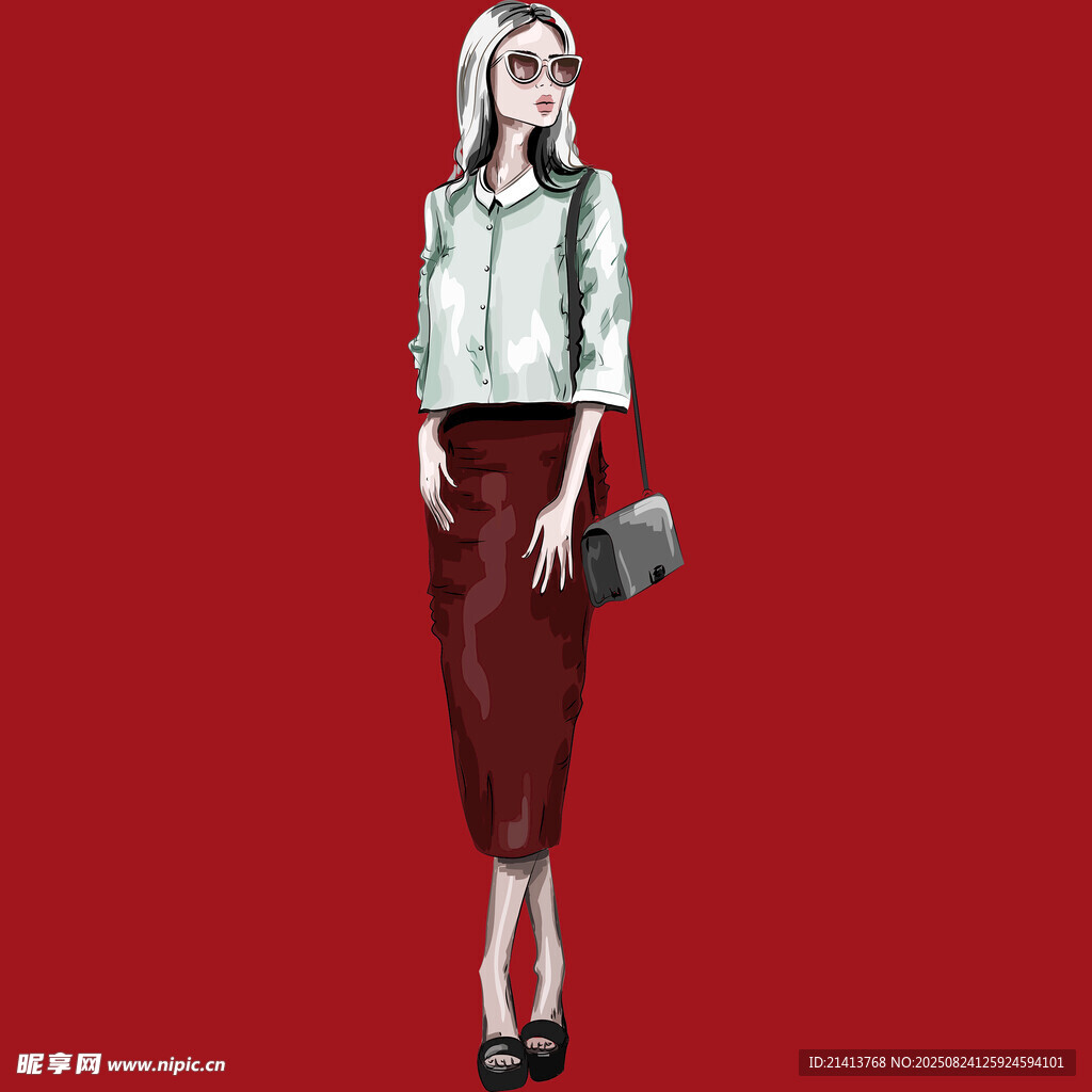 时尚女士穿搭展示