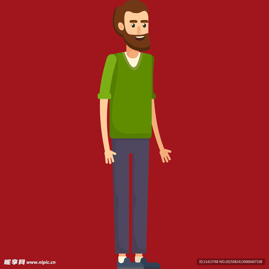 穿绿衣的站立男子