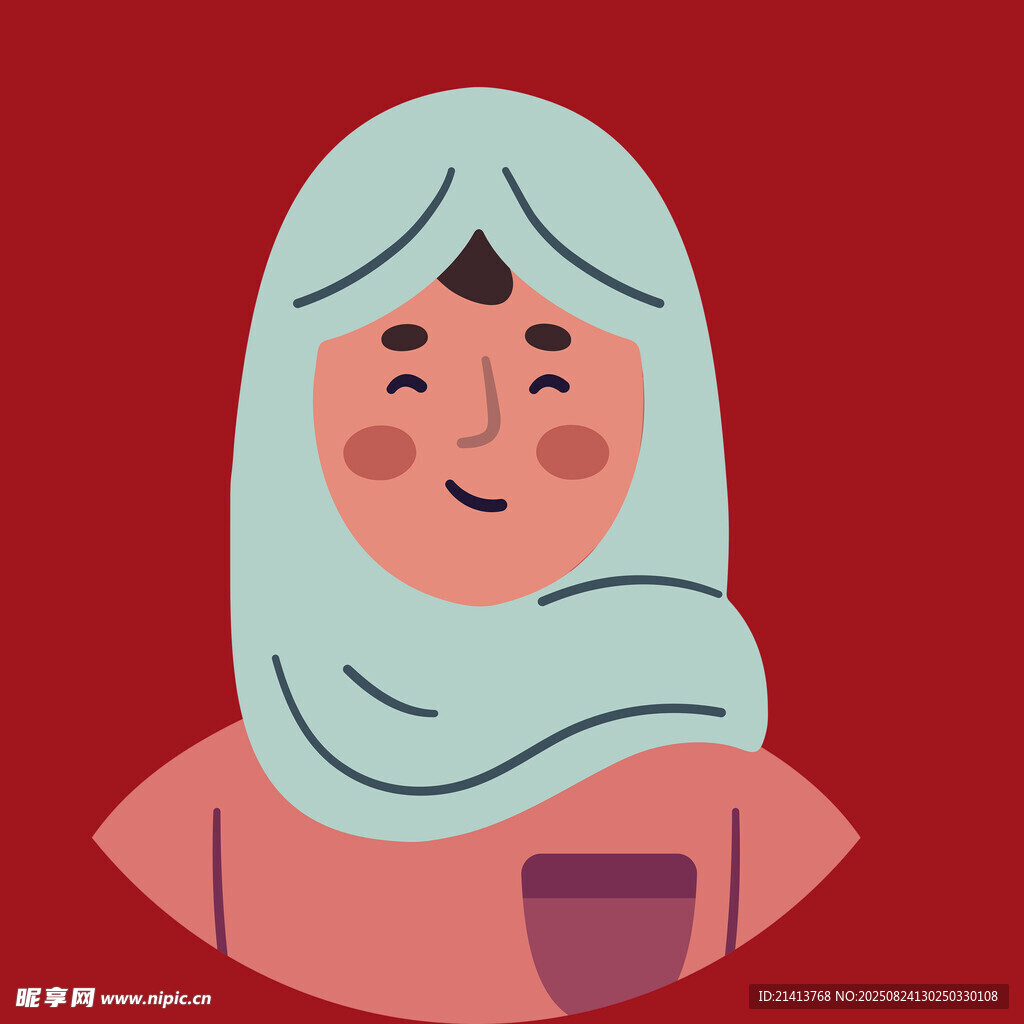 戴头巾的微笑女性