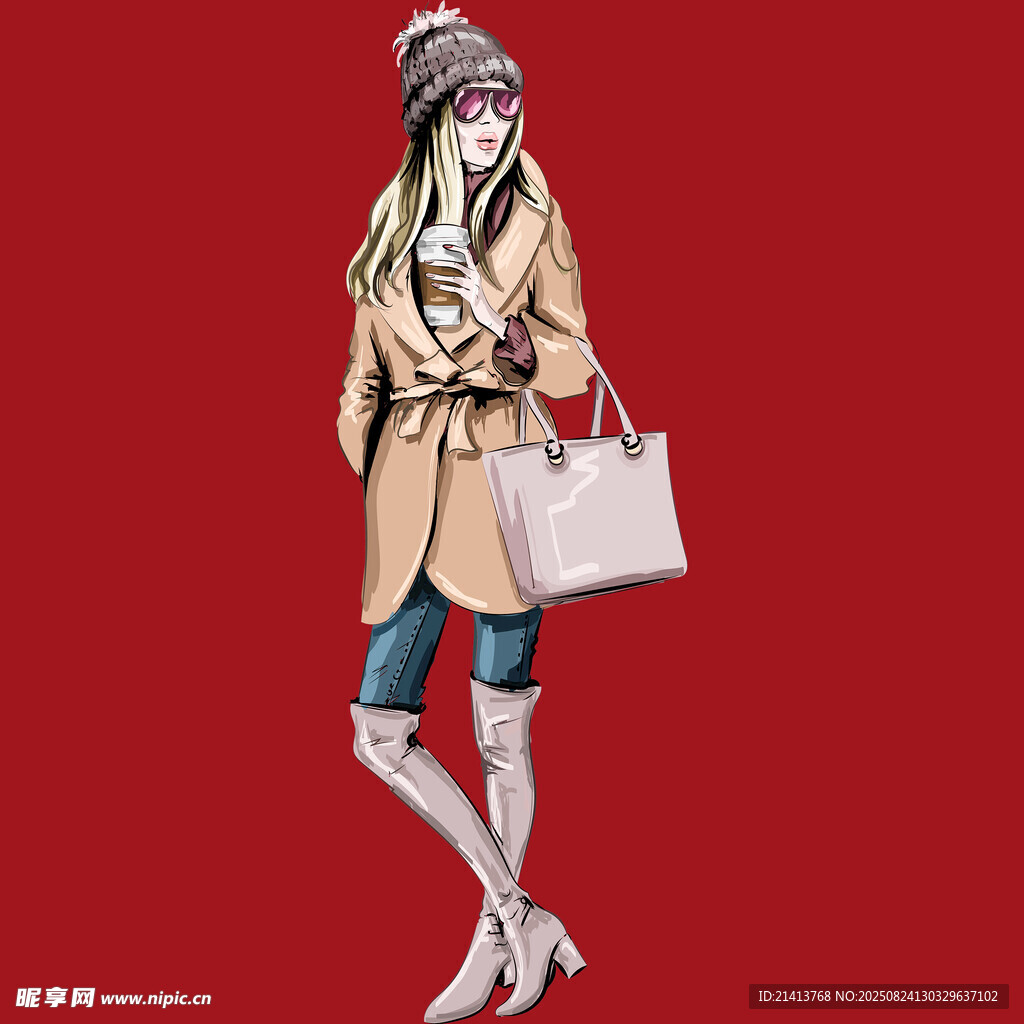 时尚女子手提包造型展示