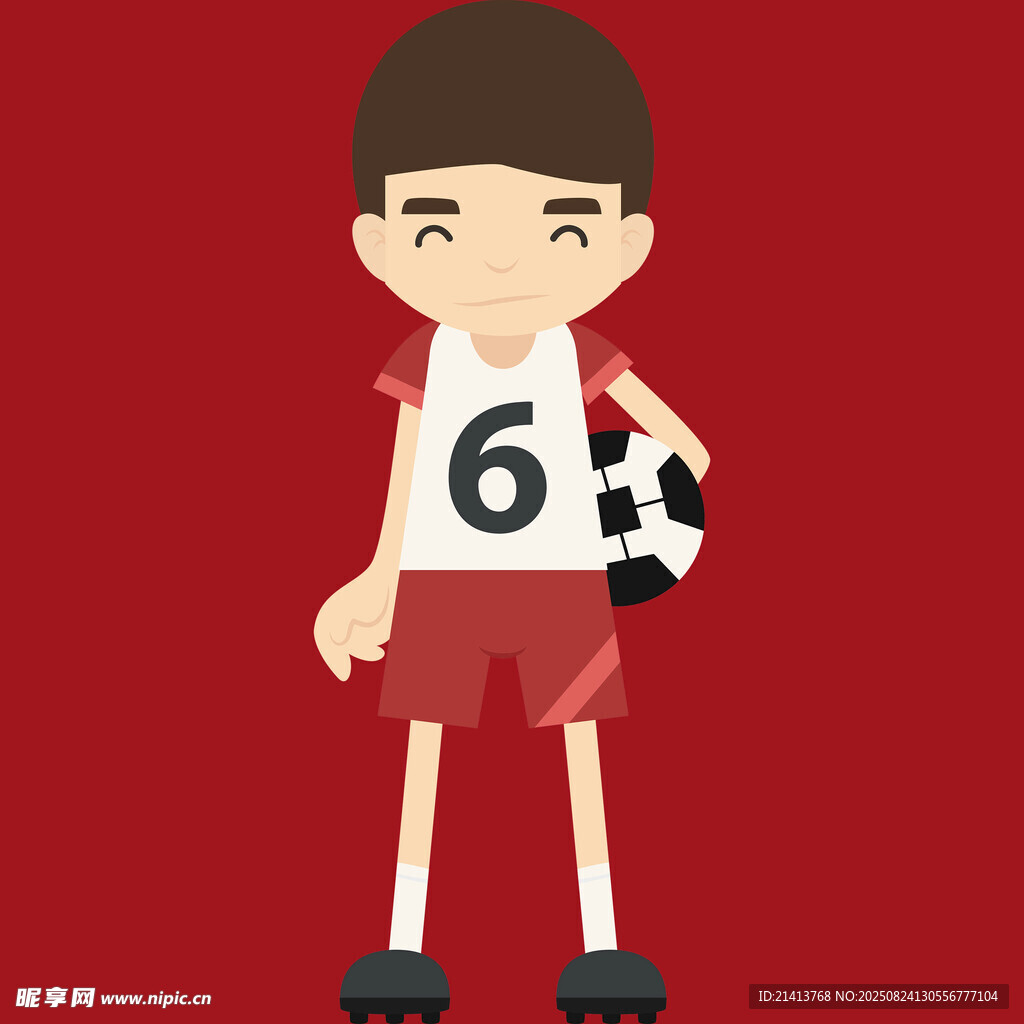 穿6号球衣的足球少年