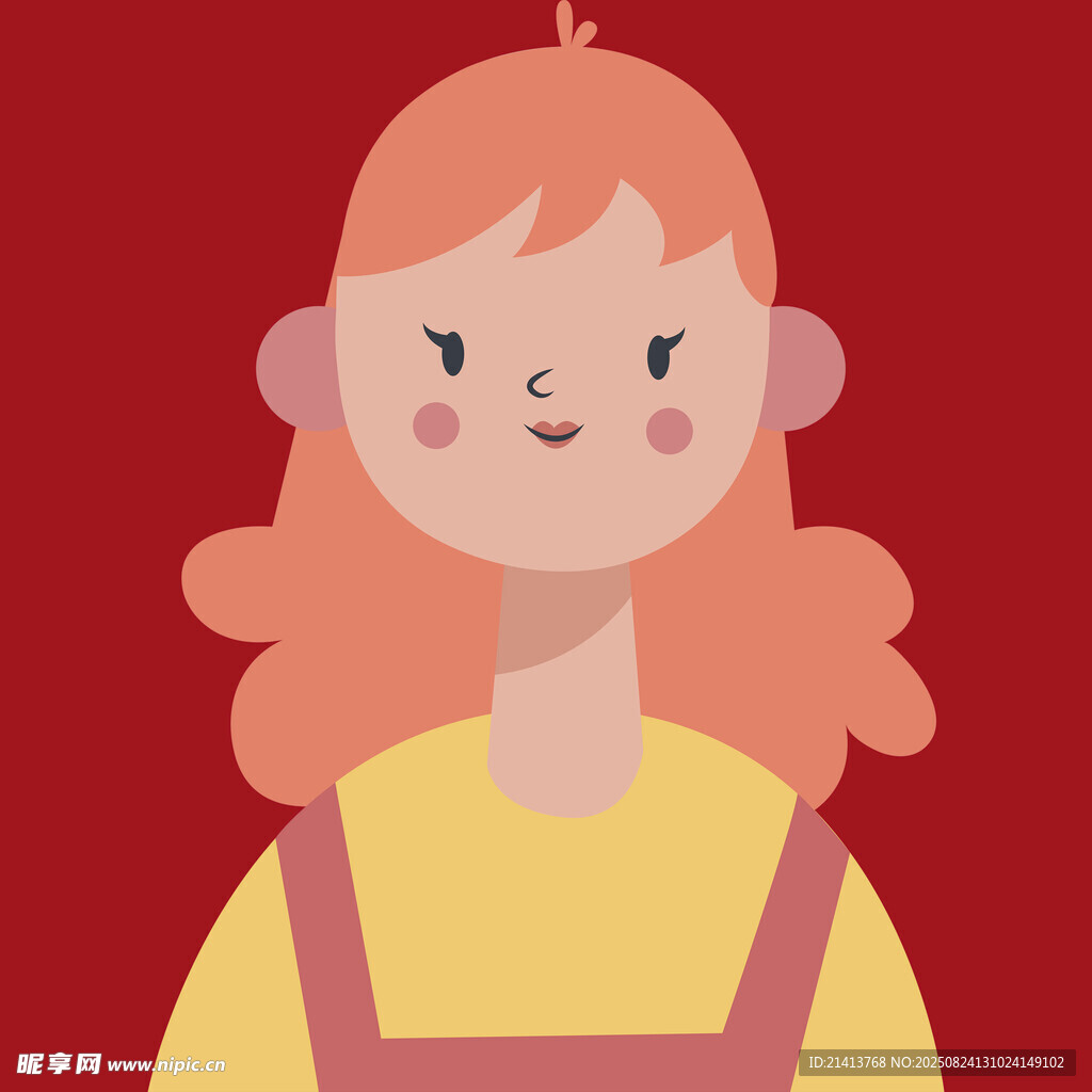 可爱卷发女孩头像
