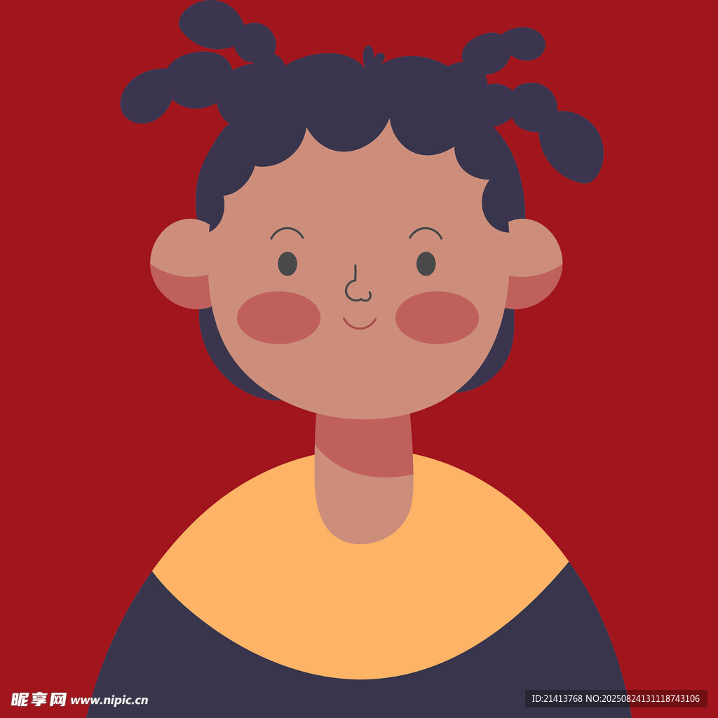 可爱卷发小孩形象