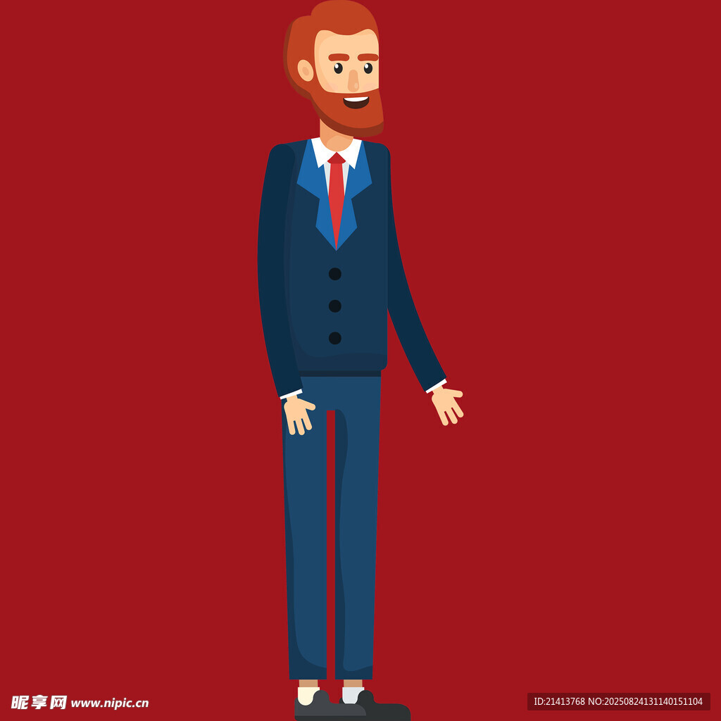 商务男士卡通形象展示