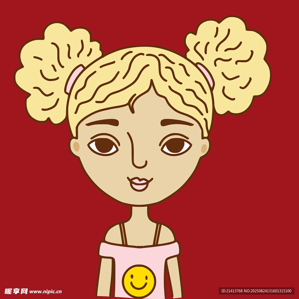 扎双马尾的可爱小女孩