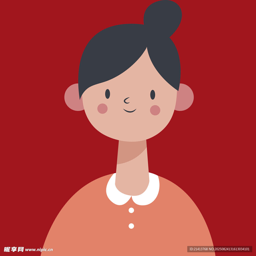 微笑的扎发女孩