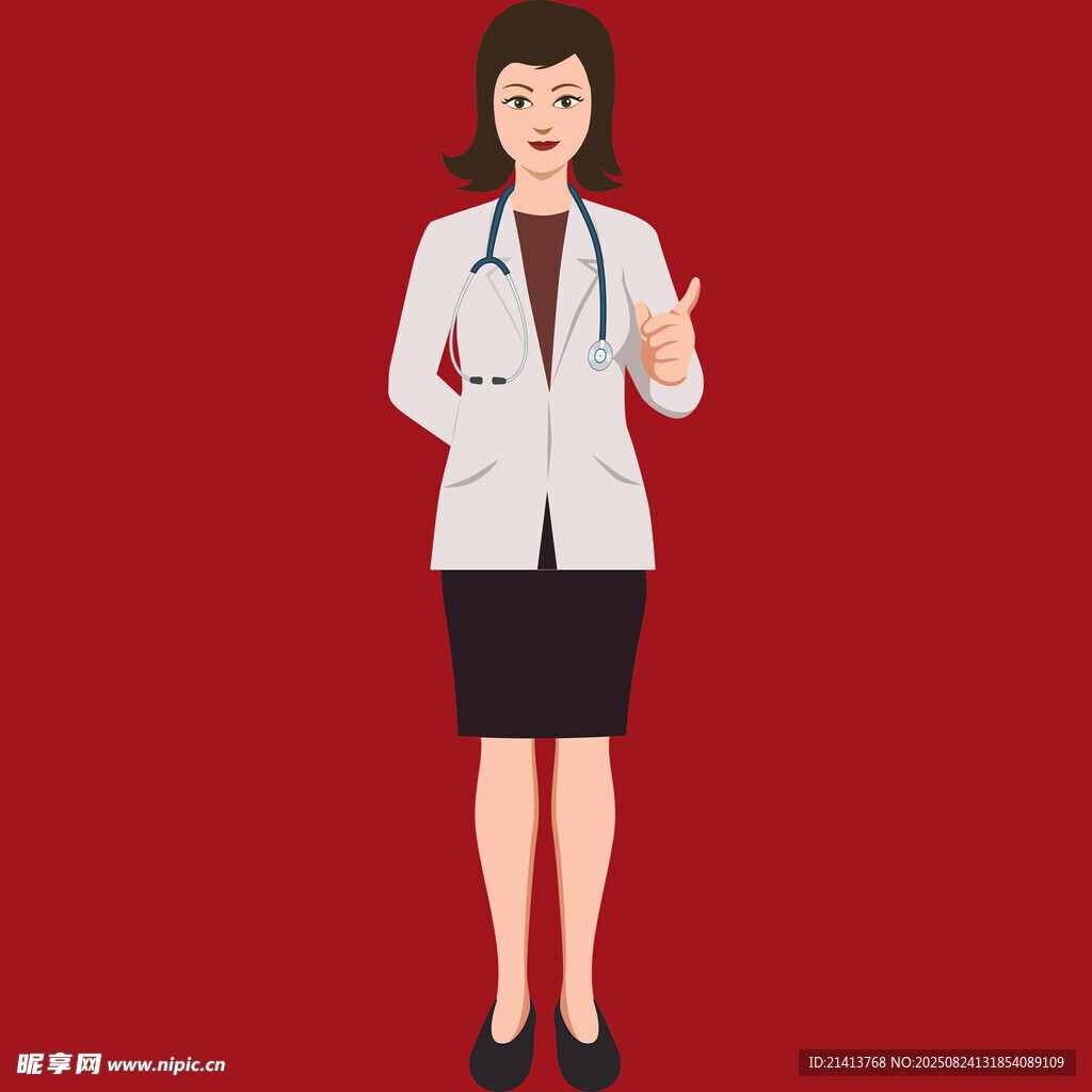 微笑女医生展示鼓励手势