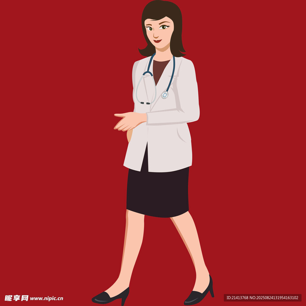 女医生迈步姿态展示