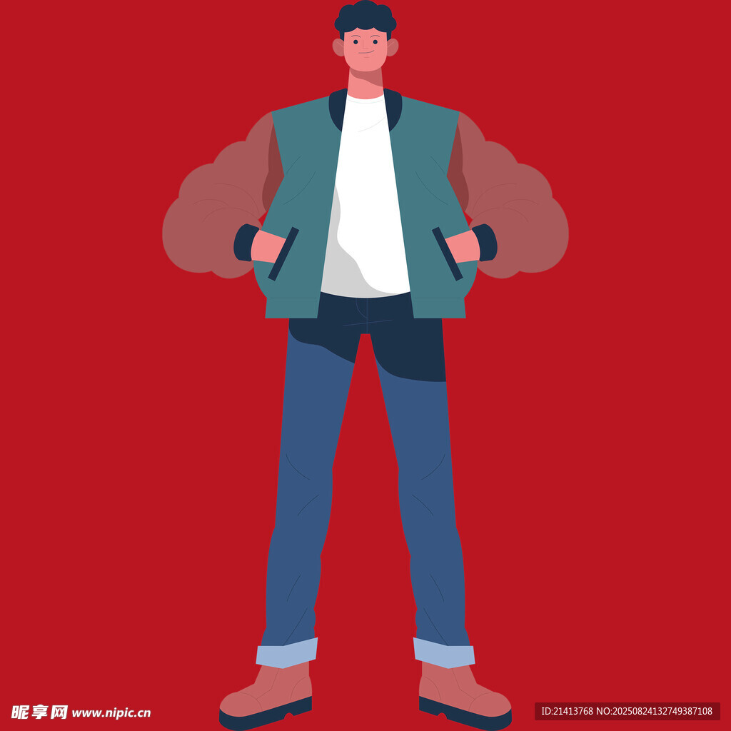 时尚穿搭男士插画形象