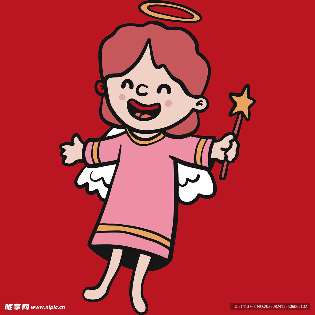 可爱小天使手持魔法棒