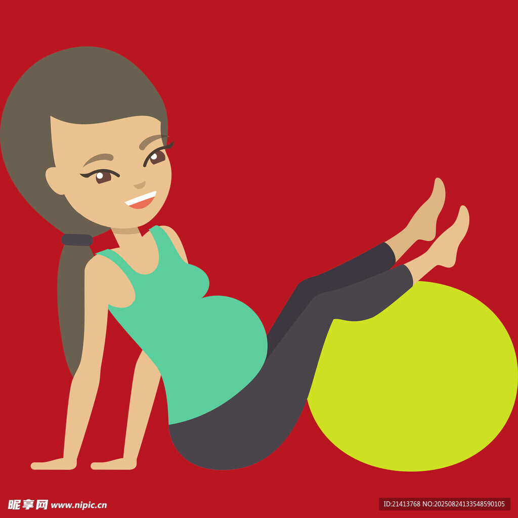 孕妇靠健身球做孕期运动