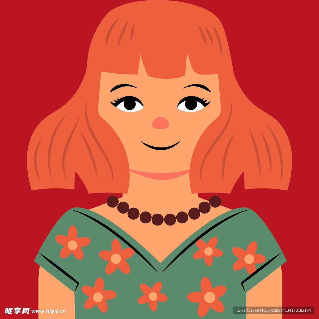 红发女孩的清新穿搭