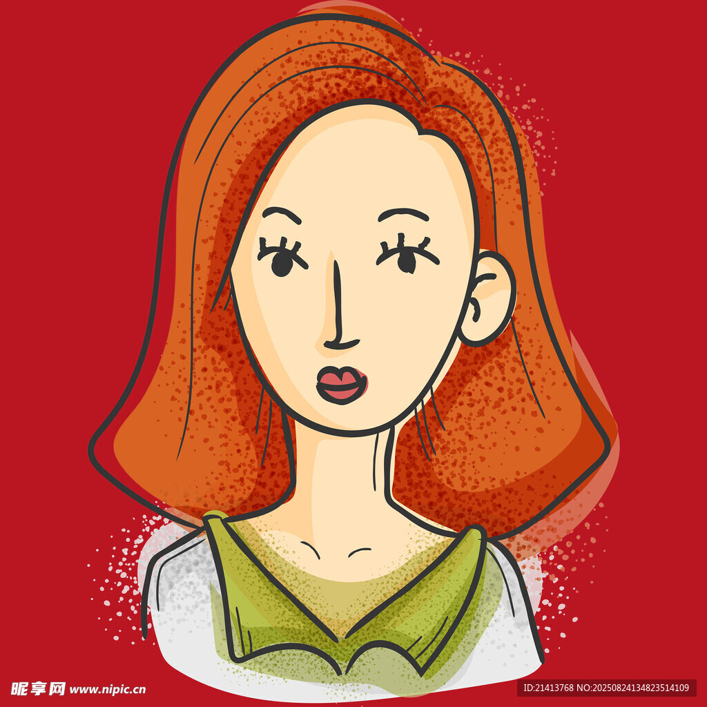 红发女子卡通形象