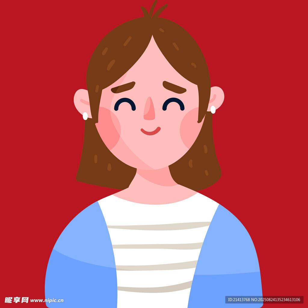 微笑女孩卡通形象