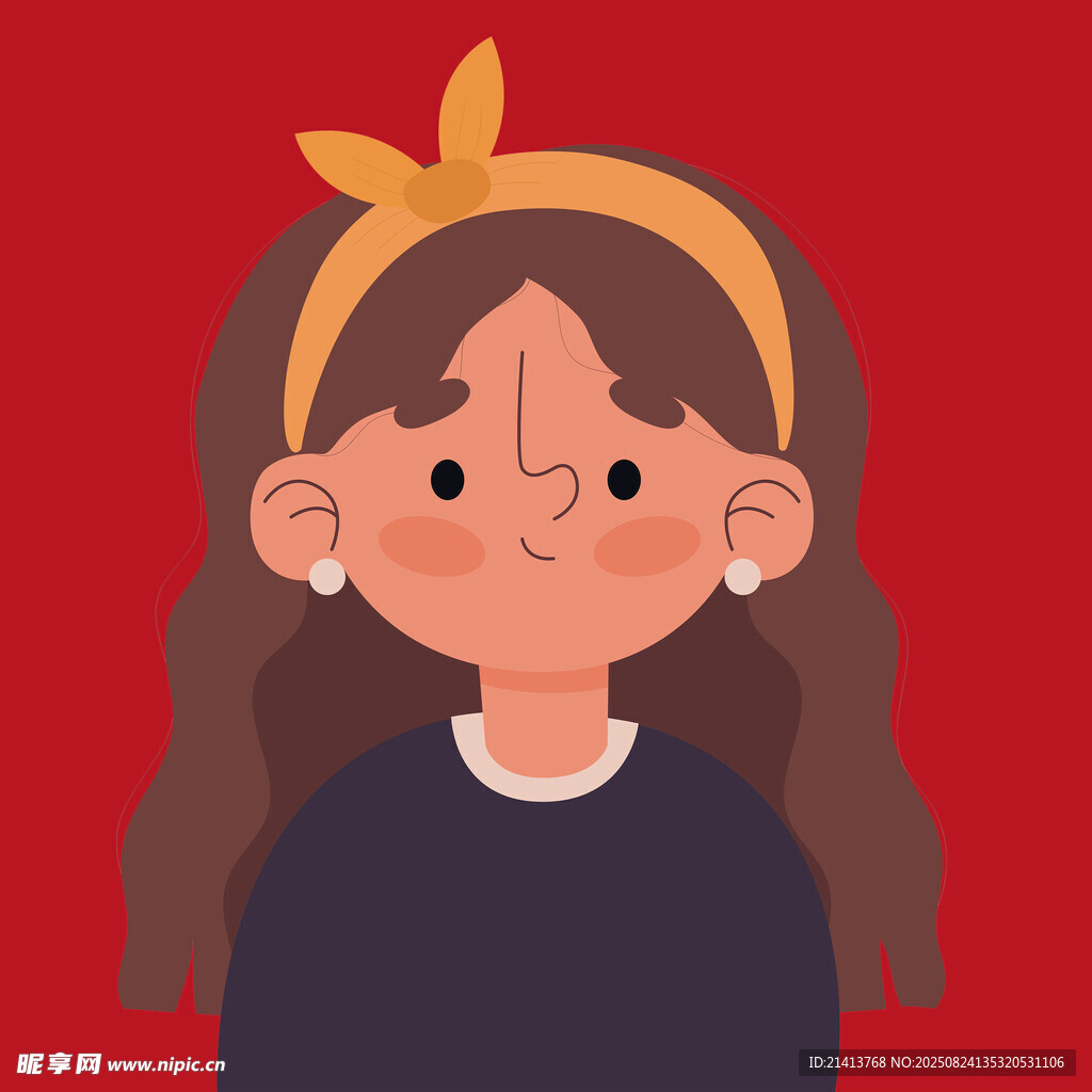 红发女孩可爱表情特写