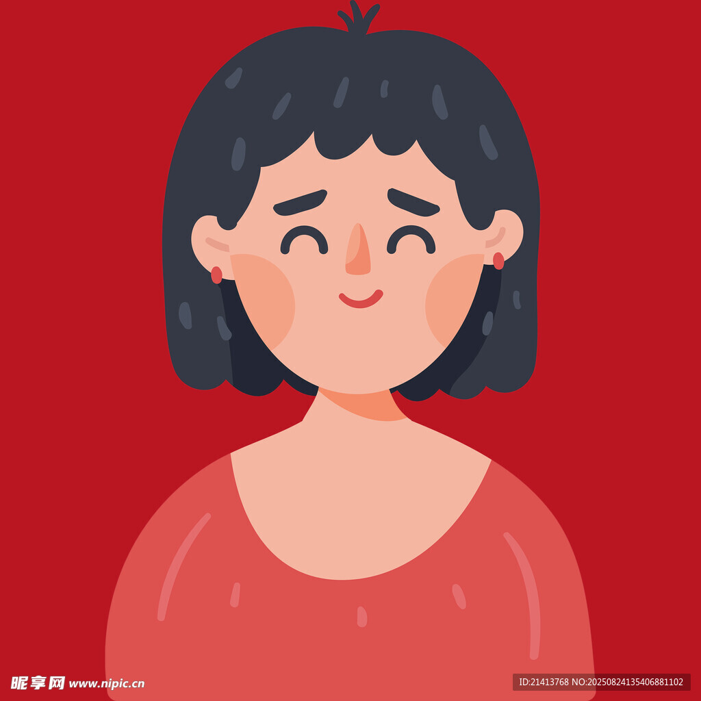 微笑红衣女孩