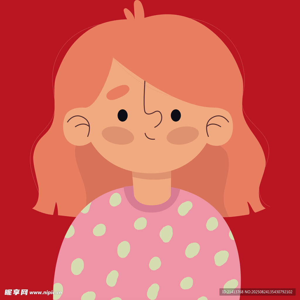 穿波点衣的可爱小女孩